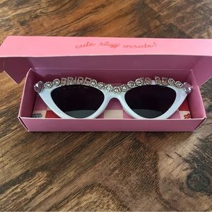 Bride to Be Sunglasses | White Cat Eye Bedazzled